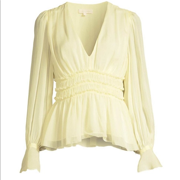 NET - Rebecca Taylor - Silk Chiffon Blouse - lemonade - Picture 2 of 3